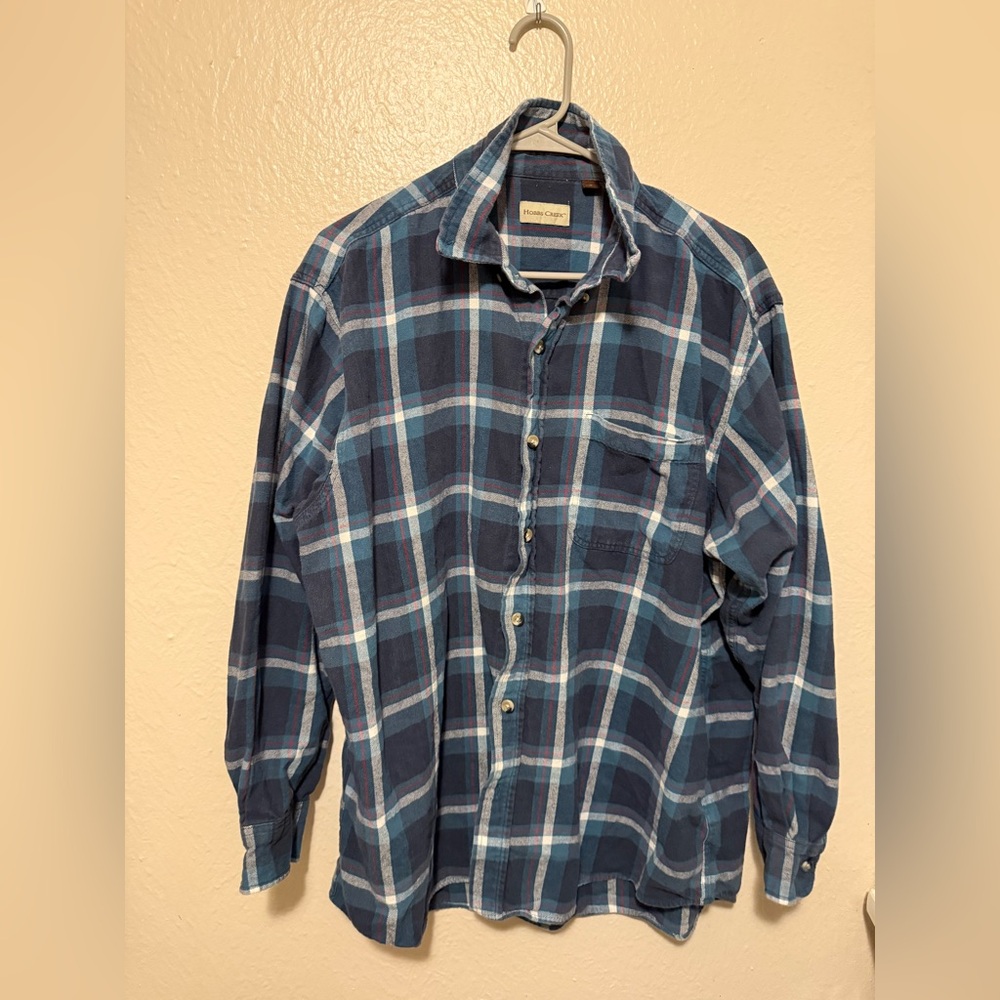 Hobbs Creek Blue Plaid Men's Shirt XL